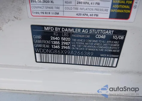 2009 Mercedes-Benz S 550 4Matic from USA, damaged, VIN WDDNG86X99A266389